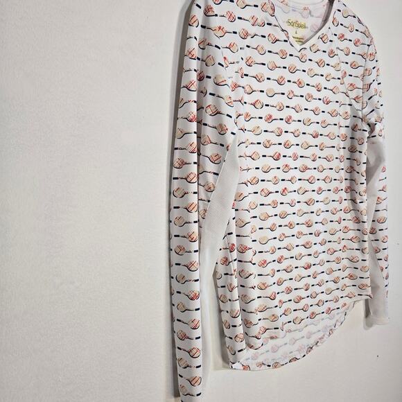 San Soleil Women's Stretch V Neck Top. Size Large - Picture 4 of 10